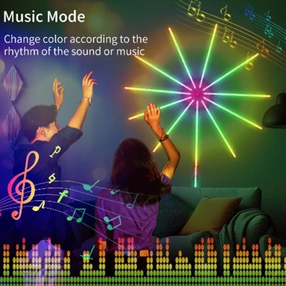 RGB Color RGBIC Firework Light Music Sound Sync Dream Meteor Lamp  Holiday Party
