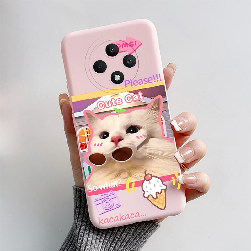 For OPPO Reno12 F Case OPPO Reno 12 F FS 5G Cover Cute Cat Cartoon Soft Silicone Bumper Protective Phone Cases On Reno 12F Funda