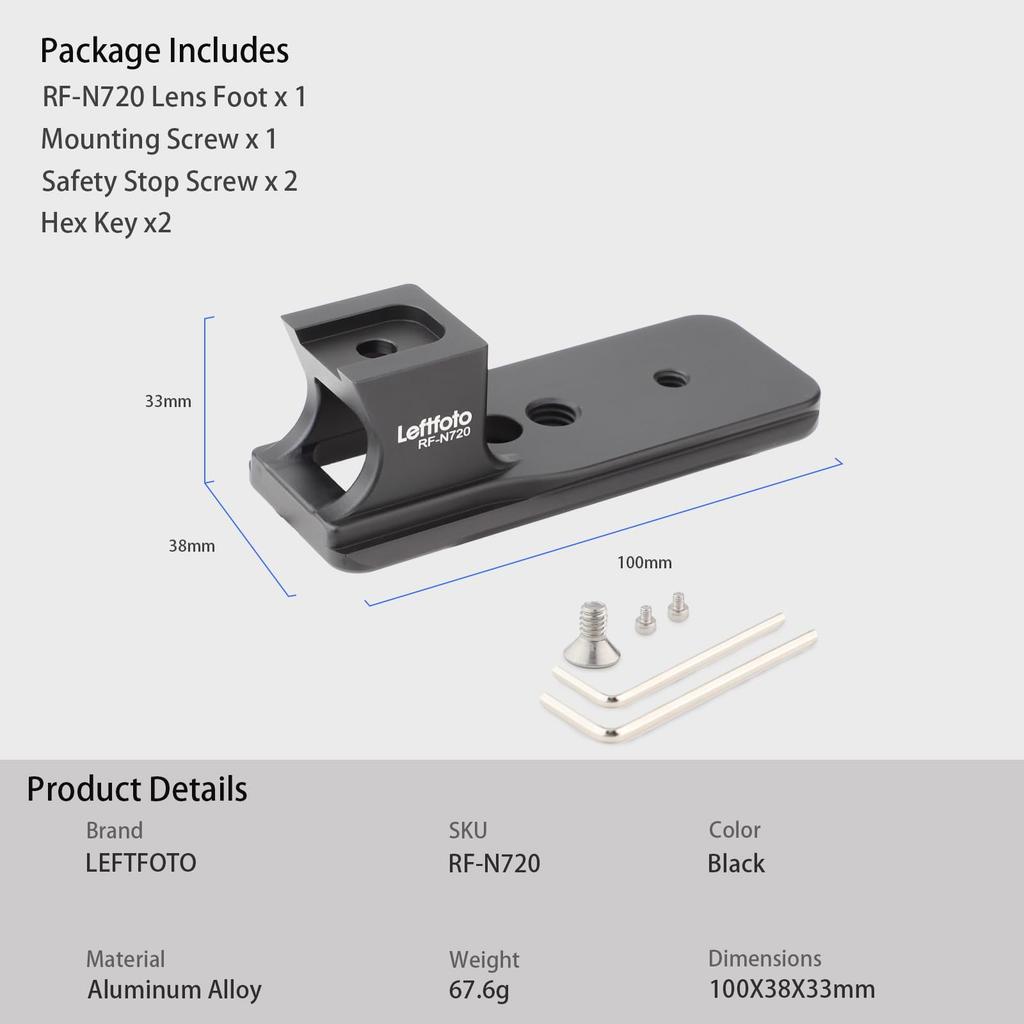 Leftfoto Replacement Lens Foot Base for Nikon Nikkor Mm FL ED VR 500mm PF ED VR Lenses Style Tripod Black AF-S 70-200 f/2.8E & AF-S f/5.6E -