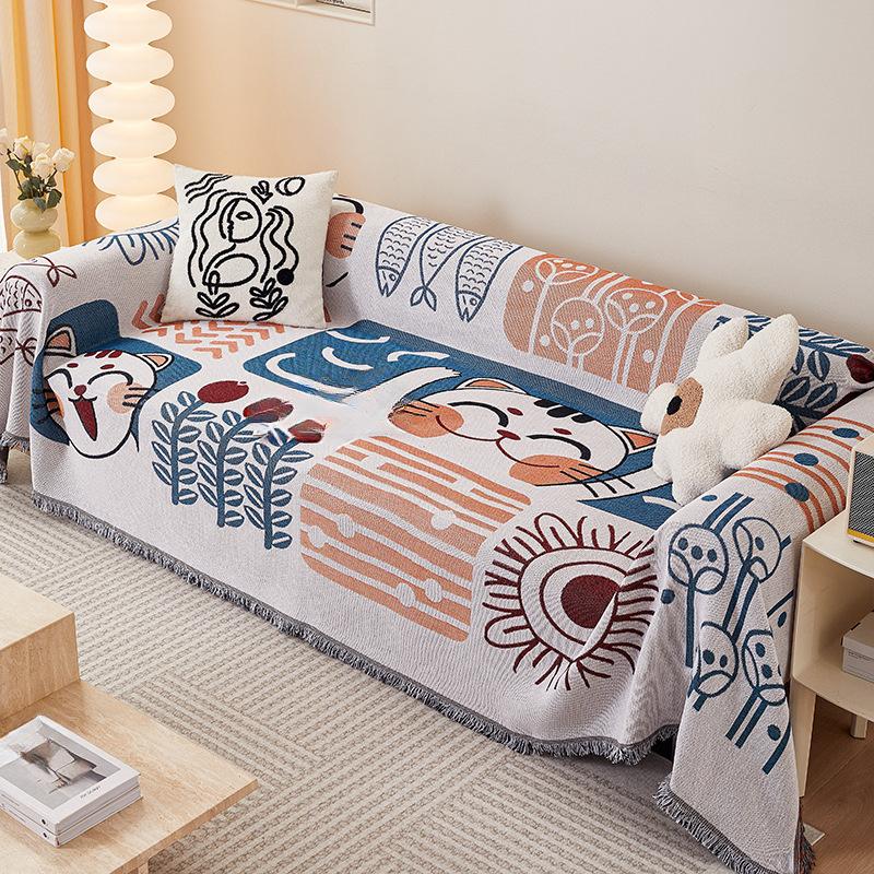Sofa Towel Cover Cloth Ins Style Camping Rugs Picnic Mat Chair Sofa Cover Towel Four Seasons Universal All-Inclusive Sofa Cover