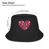 Pickleball Heart Valentine's Day Pickleball Lover Bucket Hat Hawaii Fisherman Caps Portable Hunting Sun Hats For Men Vintage Cap