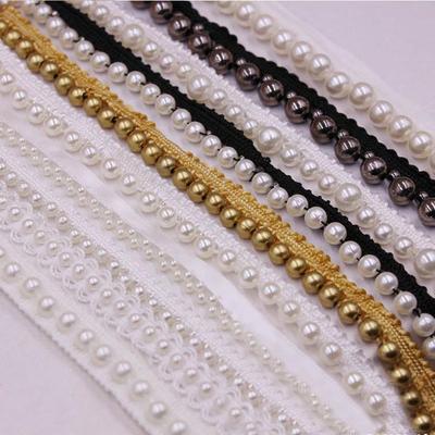 1 Yard Pearls for Wedding Dress Decor Craft Bridal Applique DIY Garment Materials Lace Trim Ribbon Tape Sewing Accessories