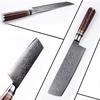 7 Zoll Nakiri Cleaver Messer Japanische Köche Kochwerkzeug Scharfe Damastklinge Gemüseschneider Messer