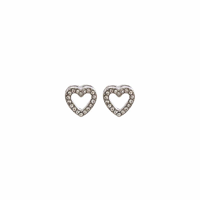 Summer New Products Are Simple, Personalized, Slightly Inlaid With Diamonds, Love Studs, Exquisite, Small, Trendy, Cool, Sweet, And Thin.