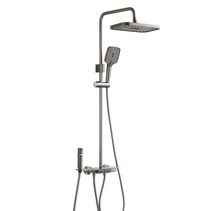 Anhua Gunmetal Gray Brass Piano Key Shower Faucet Set