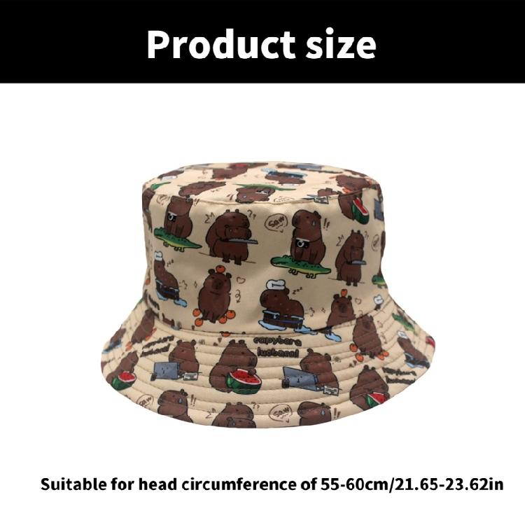 Eye Catching Capybara Bucket Hat Outdoor Sports Hat Stylish Streetwear Hat for Both Men and Women