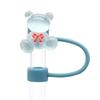 2 Peças Tampa de Silicone para Canudo Diâmetro Interno 10mm Design de Urso Tampa de Canudo Protetor de Canudo à Prova de Poeira para Copos e Garrafas Tampa de Vedação Reutilizável para Bebidas