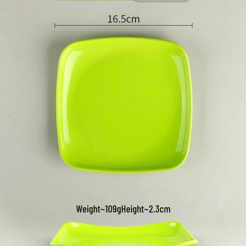 Commercial Melamine Square Serving Plates (10-Pack) 6.5 inch