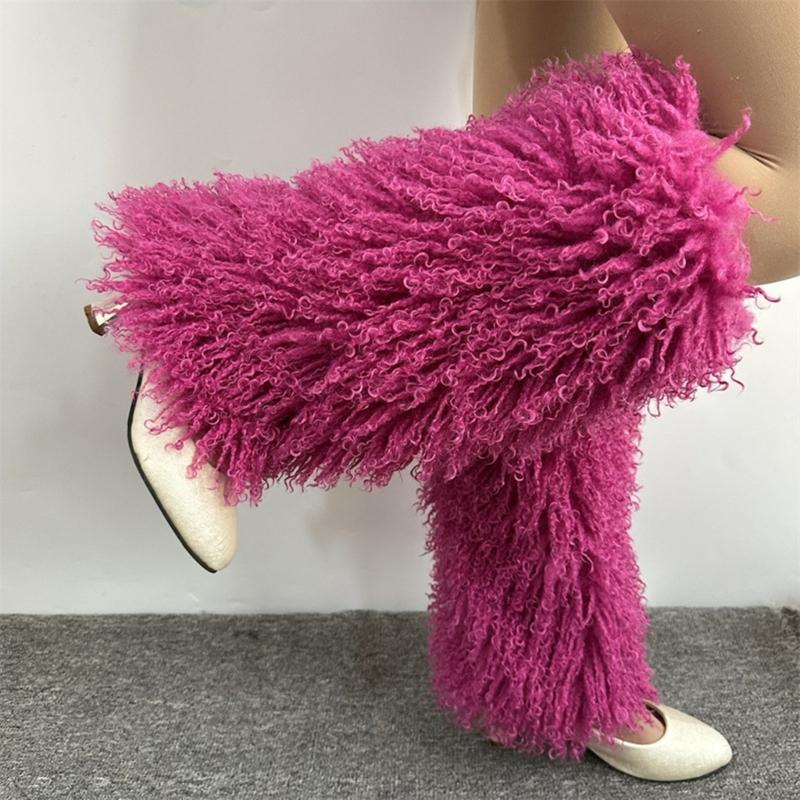 Harajuku Shoes Cuffs Leg Warmer Winter Warm Vintage Solid Color Fuzzy Plush Boots Cover Thick Calf Socks for Womens