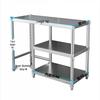 Stainless Steel Three-Tier Kitchen Storage Rack for Gas Cylinder, Stove, and Chopping Board