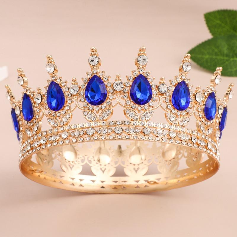 Crown Adult Princess Crown Tiara Bride Wedding Gold Diamond Queen Birthday Party Crown