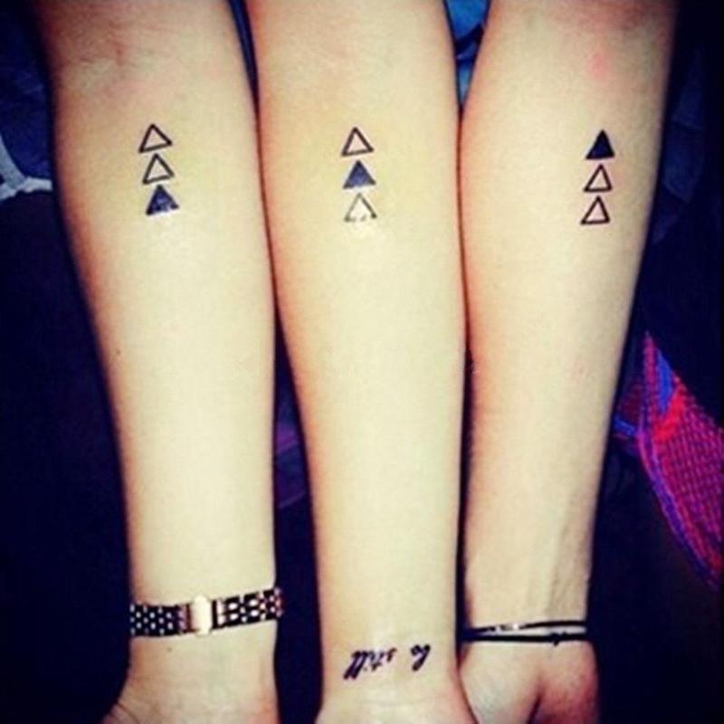 2Pcs/Set Geometric Temporary Tattoos Body Arm Leg Waterproof Flash Tattoo Stickers
