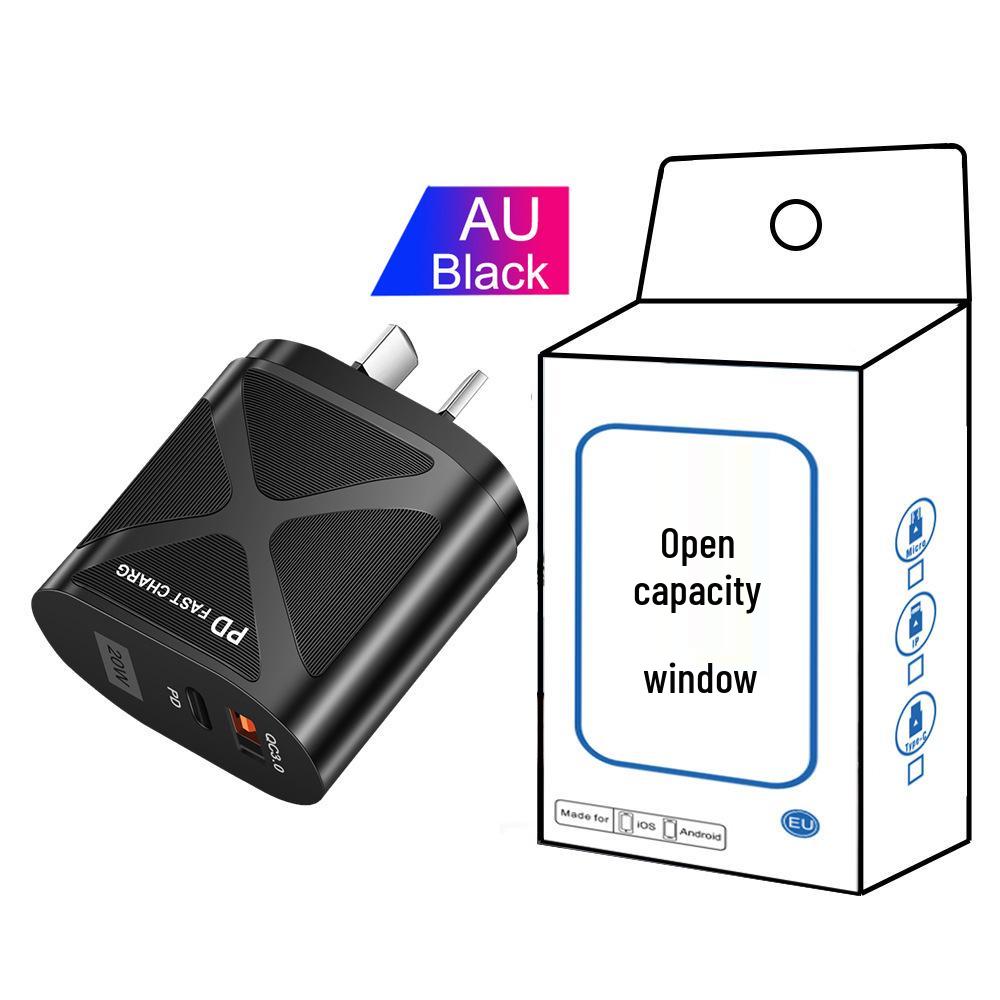 USB Travel Charger 5V/9V/12V with PD20W & QC3.0 Fast Charging - US/EU/UK Standard