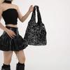 Torebka pod pachę w stylu koreańskim z cekinami - Damska jesienna torba tote o dużej pojemności