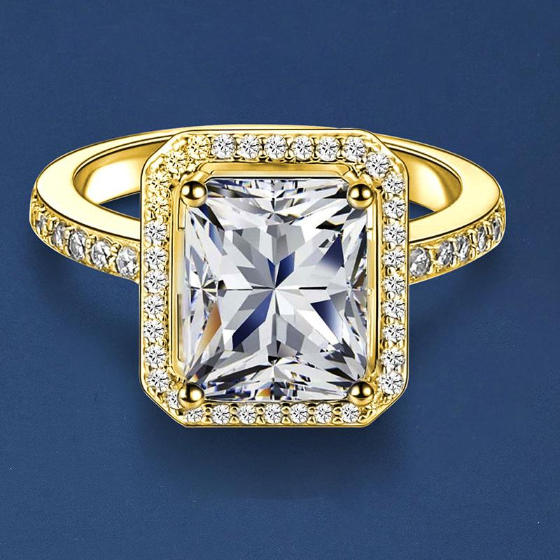 European and American zircon rings, men's and women's fashion niche design, high-end sense, generous zirconium rings, popular