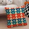 Retro Ornate Bohemian Style Geometric Pattern Cushion Cover Throw Pillow Cover Hidden Button Durable Polyester Chair Cushion