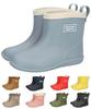 ORiental TRaffic Kids' Rain Boots, Waterproof, Warm, and Lightweight, Short, with Reflective Panels, Sizes 15-22cm, for Boys and Girls, K-202