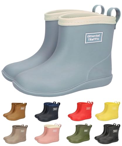 

ORiental TRaffic Kids Rain Boots, Waterproof, Warm, and Lightweight, Short, with Reflective Panels, Sizes 15-22cm, for Boys and Girls, K-202