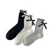 New Thin Mid Tube Socks Bow Anti Pilling Pile Socks Breathable Hollow Mesh JK Socks Spring/Summer