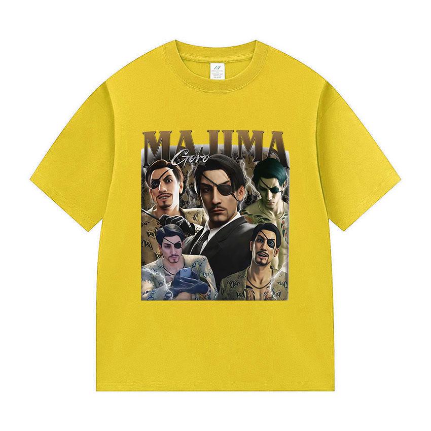 Limited Goro Majima Graphic Print T Shirt Mens Fashion Game Cosplay Short Sleeve Tshirts Man Vintage Oversized Cotton Tshirt