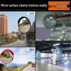 Outdoor Traffic Convex Mirror: Anti-theft Round Wide-Angle Reflective Mirror with Red Black Back