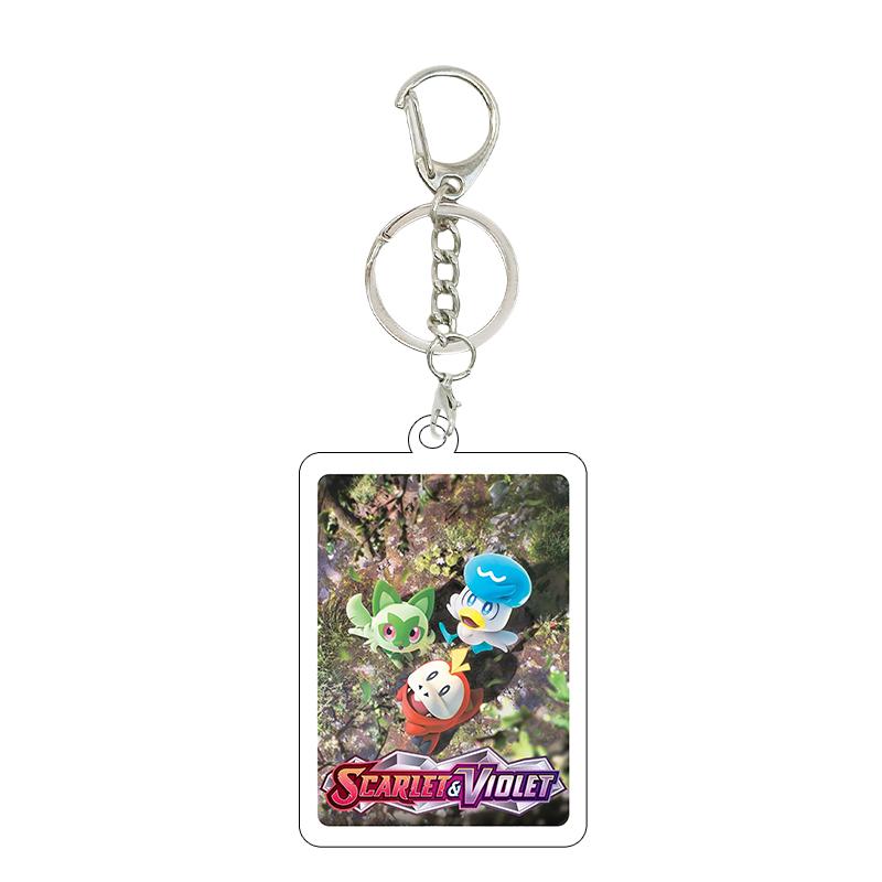 Anime Cartoon Gengar Psyduck Mew Bulbasaur Anime Game Characters Acrylic Pendant PKM Ptcg Decor Key Chain Ring for Fans Gifts
