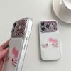 Apple 17 Pro Max Transparent Leopard Print iPhone 16/15 Case with Large Window and KT Cat Expression, Drop-Proof