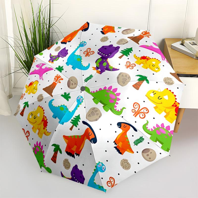 1pc Dinosaur Pattern Automatic Open/Close Umbrella, Compact Travel Umbrella, 8-Rib Sturdy Frame - Ideal Gift for Friends Yy251118006