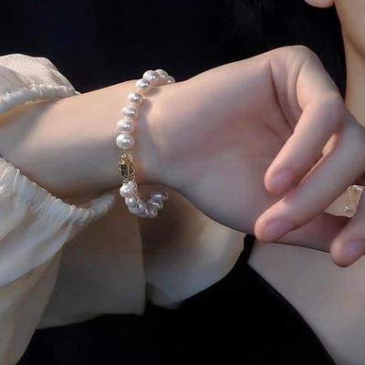 And Simple Freshwater Pearl Bracelet Women'S Statement Hand Jewelry Gift With Unique Design