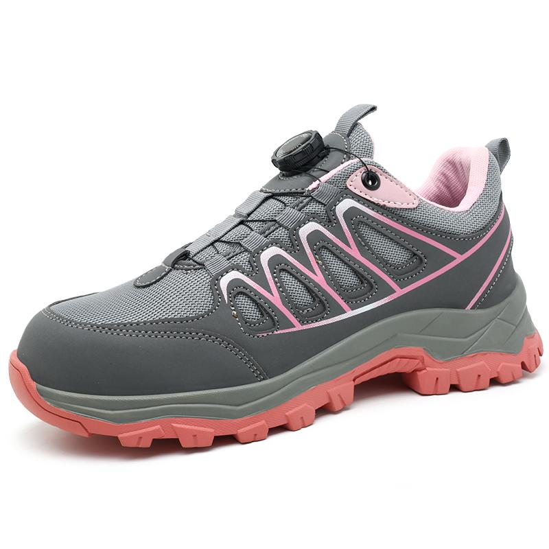 Rotary Buckle Women Work Sneakers Protective Shoes Lightweight Safety Shoes Puncture-proof Anti-smash Steel Toe Shoes Work Boots