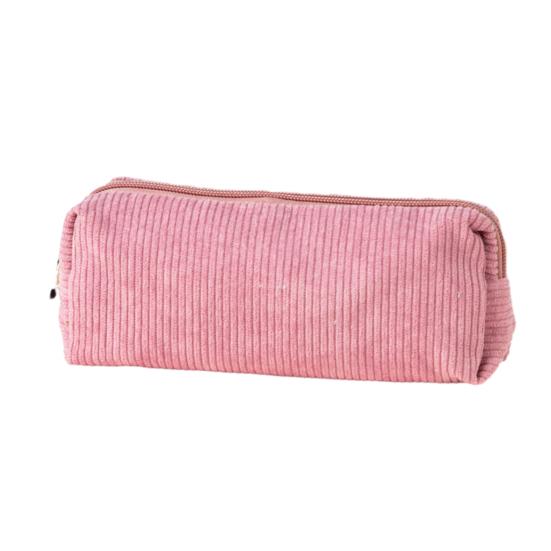 Corduroy Pencil Case Soft Small Pencil Pouch Organizer with Zipper Multifunctional Travel Makeup Coin Bag for Girls