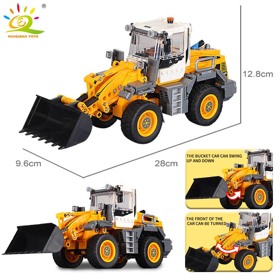 Engineering Truck Building Blocks Vehicle Excavator Bulldozer Crane Car Bricks City Construction Toys For Children Boys