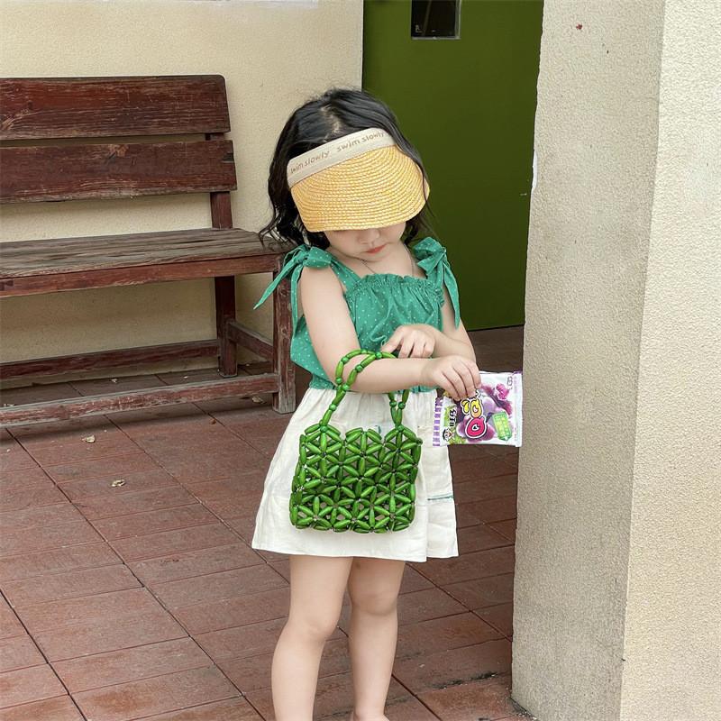Trendy Korean Style Handcrafted Children's Tote Bag For Stylish Summer Accessories In Bright Colors