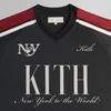 Kith 2025 Spring Collection Mesh Leon Casual Comfortable Versatile V-Neck Short Sleeve Jersey Men jersey Black KHM032703-001
