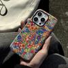 Clmj Luxury Retro Floral Colorful Phone Case for iPhone 16 15 14 13 12 11 X XS XR XSMAX 8 Pro Max Plus Luxury Double-layer Cover