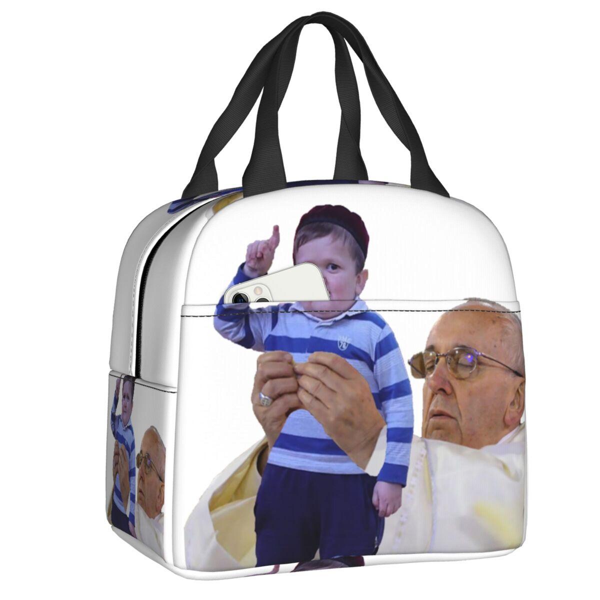 Custom Hasbulla Hasbulla Magomedov Meme Lunch Bag Men Women Thermal Cooler Insulated Lunch Boxes for Kids School 22x20x13cm