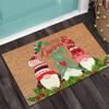 Christmas Carpet Cartoon Dwarf Door Mat Red Santa Claus Floor Mat Holiday Decoration Indoor and Outdoor Foot Mat Absorbent Mat