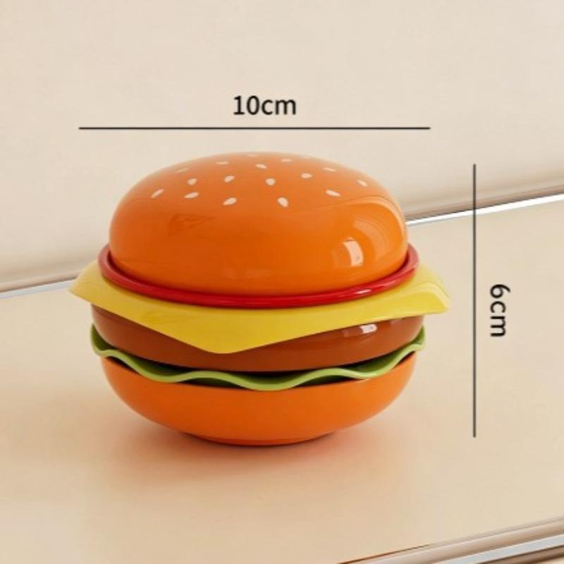 6 Stück/Set Hoher Wert Knochenspucknapf Stapelbares Hamburger-Platten-Set Burger 6 Schichten Speiseteller Lustige Saucenbehälter Tischdeko