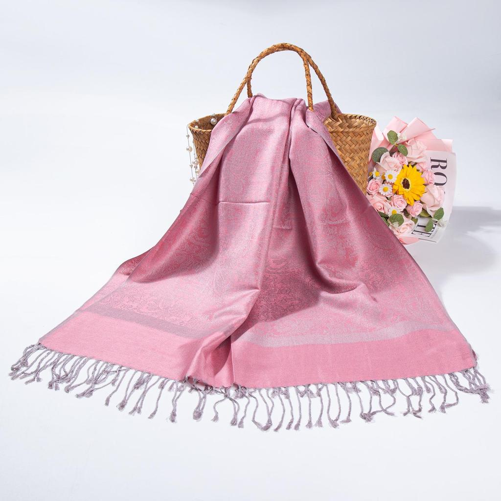 Ethnisch Stil Paisley Pashmina Hijab Schal mit Jacquard und Quasten