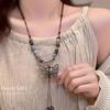 Chinese Ethnic Butterfly Necklace - Ancient Style Long Woven Sweater Chain Clavicle Design