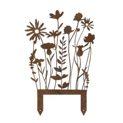 Creative Metal Garden Stakes Artistic Flower Decoration Weather Resistant Rustproof Outdoor Yard Stake