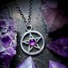 Charm Gothic Silver Color Geometric Five-pointed Star Runes Pendant Necklace for Women Men Halloween Party Collar Chain Jewelry