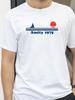Amity 1975 Sonnenuntergang Segelboot Sonnenaufgang Sommer Ozean Urlaub T-Shirt Kurzarm Vintage Spruch Ho