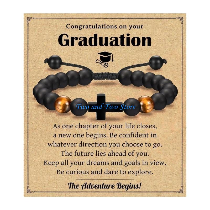 HX6F Customizable Crosses Bracelet for Godson Son Nephew Confirmation Ceremony