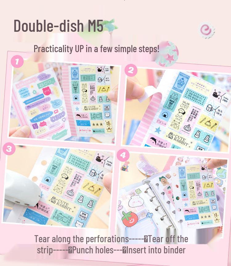 Xin Mo M5 Japanese Die-cut Sticker Book: Versatile Tearable Journal for DIY Collage and Gumi Crafts