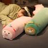 Soft Cute Fruit Animal Cylindrical Long Pillow Cute Radish Rabbit Dinosaur Doll Girl Bed Sleeping Holding Doll Pillow