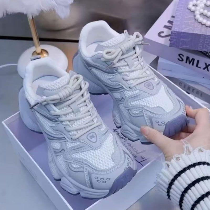 Thick-soled mesh thin dad shoes women's summer new breathable orgasm casual sports shoes