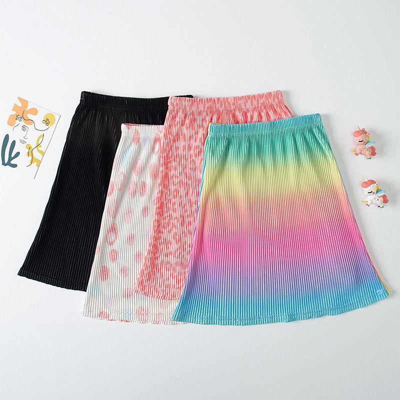 Girls' Half Length Skirt Summer New Style Girls' Versatile Short Skirt Mid To Large Children's Summer Dress Pleated Skirt