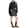 adidas Originals Adibreak Striped Logo Design Polo Collar Long Sleeve Denim Jacket Women Jackets Black JJ3095