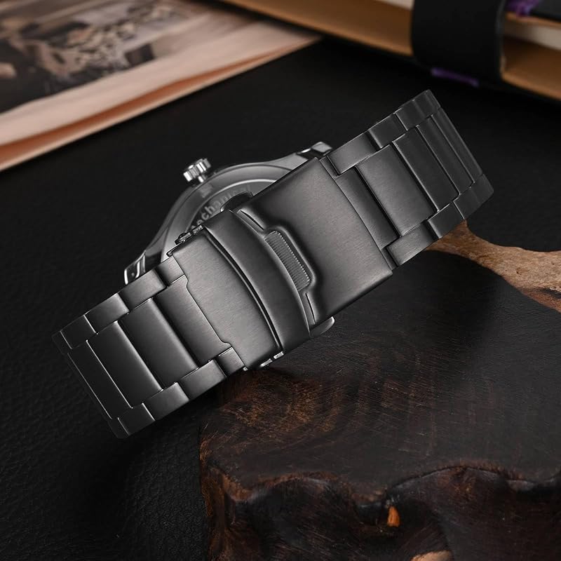 [WOCCI] watch belt metal 20mm watch band men's 316L stainless steel metal watch bracelet Quick Release dark gray